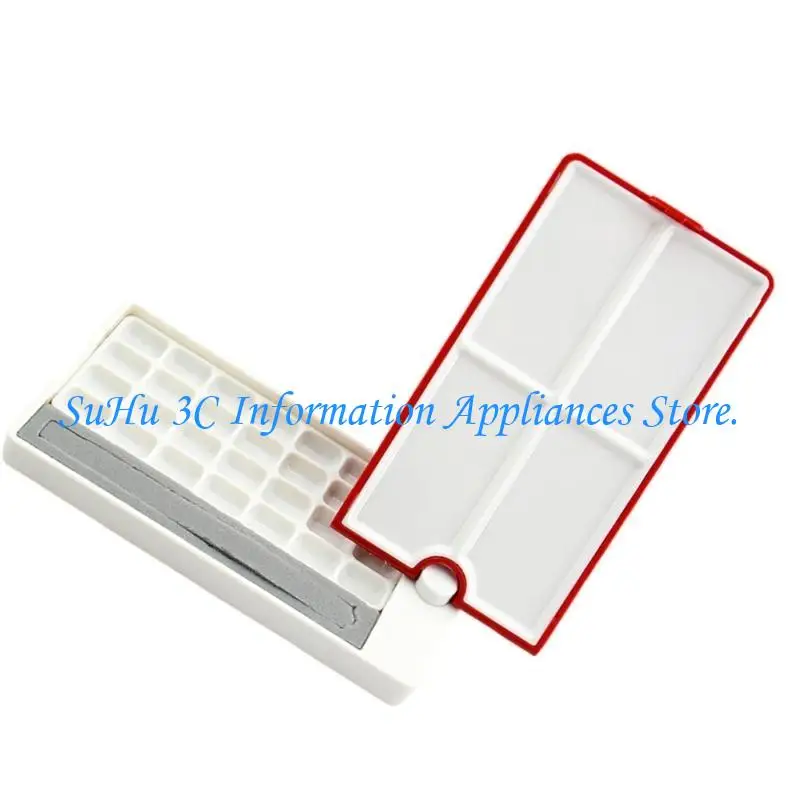 

J0MB Roating Empty Watercolor Palette Portable Paint Box Painting Paint Tray Box for Travel Gouache Oil Acrylic Painting