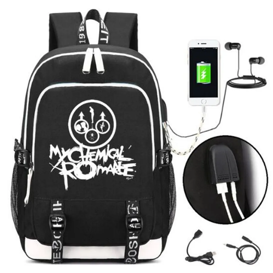 My Chemical Romance Punk Rock Printing Backpack Men Backpacks Rucksack Students School Bags Bagpack Laptop bag