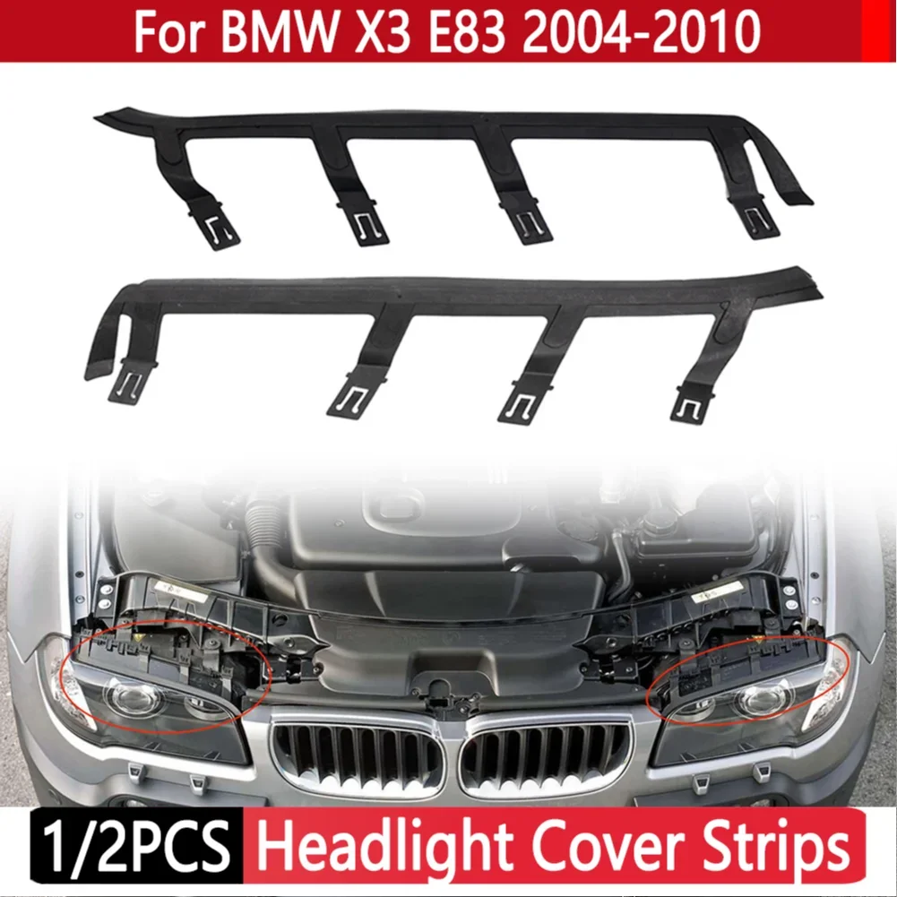 Car Headlight Cover Strips Trims Flexible Rubber Headlight Sealing Strip Gasket for BMW X3 E83 2004-2010 Seal Protector Sticker