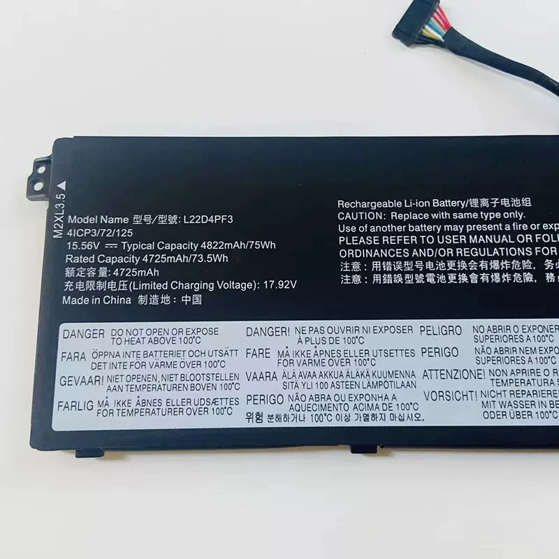 CP Laptop Battery L22M4PF3 L22X4PF3 L22B4PF3 15.56V/73.5Wh/4725mAh For Xiaoxin PRO14 IRH8/ARP8 2023 Series Notebook