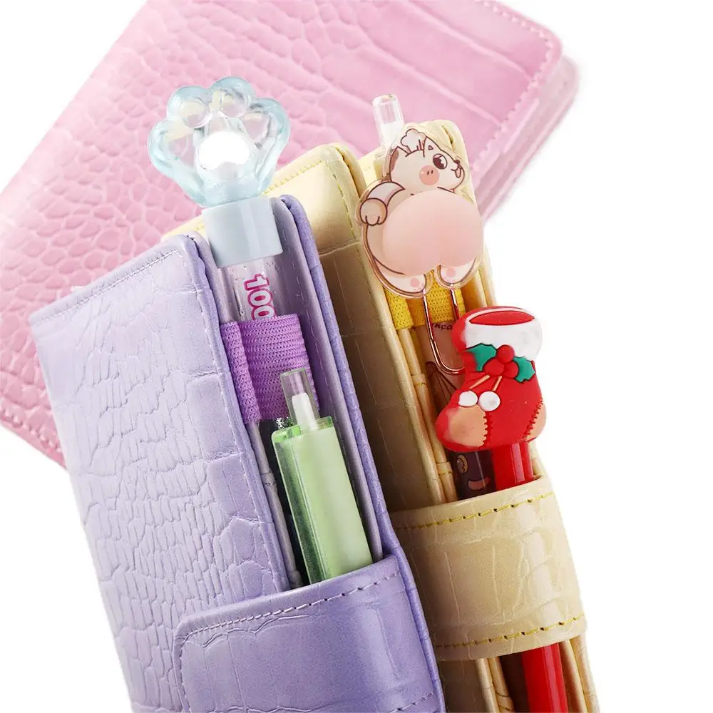 Book Stationery Ring Binder A6 Notebook PU Leather Crocodile Pattern Notepad Cover Notebook Cover Binder Cover Loose-Leaf Cover