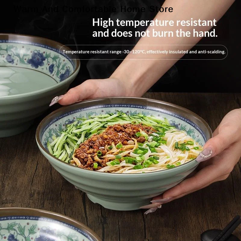 Melamine Noodle Bowl Household Plastic Tableware Restaurant Commercial Ramen Salad Bowl Thickened Not Easily Broken Soup Bowls
