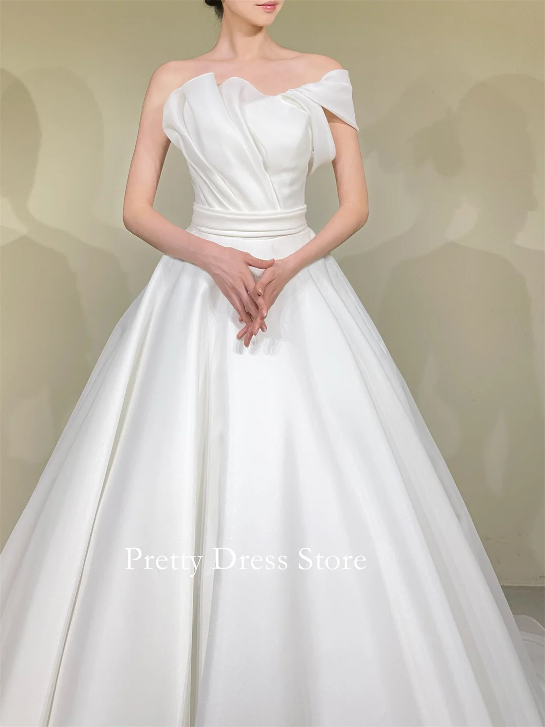 One Shoulder Elegant 2026 Style Garden Customized Ivory Wedding Dresses Organza A-Line Corset Bride Growns Party Women