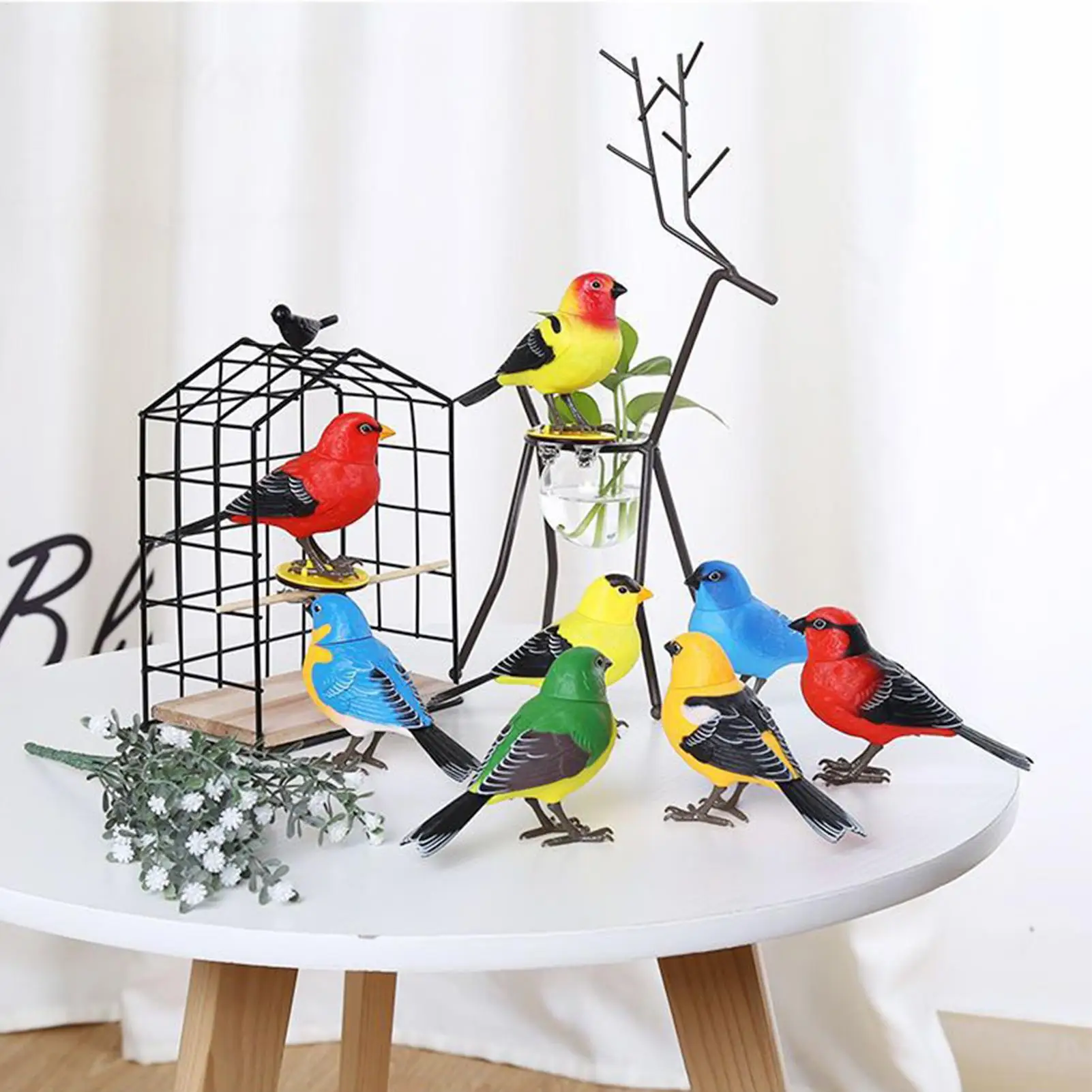 Brinquedo eletrônico realista para pássaros, brinquedo sensorial interativo para animais de estimação para crianças, lembranças para festa de aniversário, decoração de quarto, brinquedos educativos