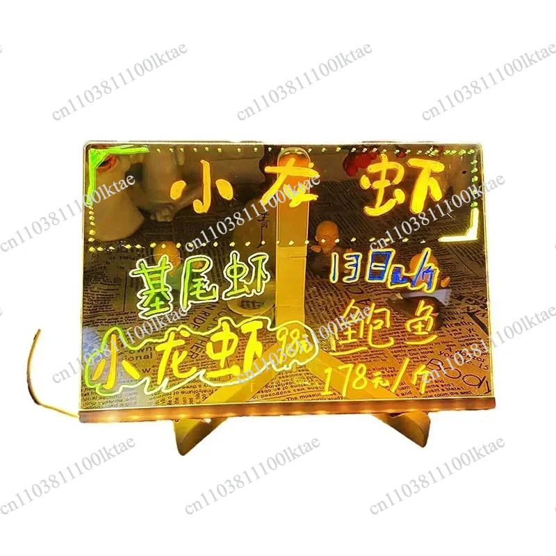 Erasable Transparent Acrylic Luminescent Writing Blackboard, LED Fluorescent Board, Handwriting Board, Cross Border