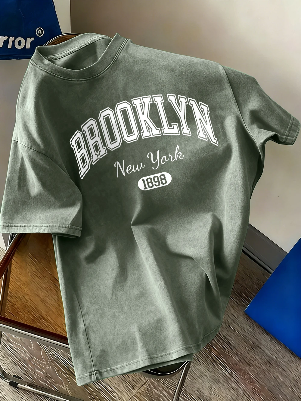 Brooklyn nova york impresso lavado camisetas das mulheres algodão oversized t camisa verão rua manga curta topos casuais o-pescoço roupas