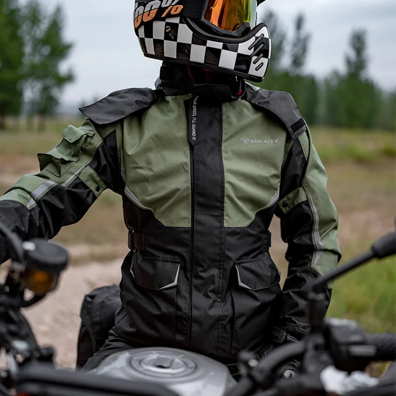 SLT0904 Rainstorm Level Waterproof Motorcycle Raincoat Suit Rainproof Rain Coat Reflection Windproof Jacket Suit Wear-Resistant