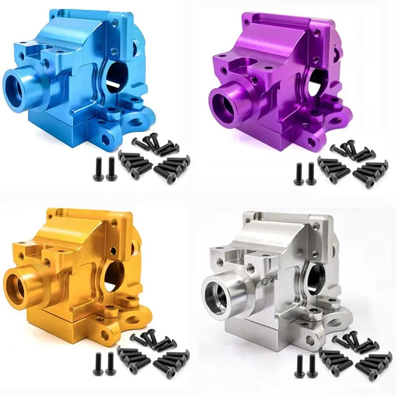 YSUN-For HSP 94122 94155 94166 94177 94188 1/10 RC Car Metal Gear Box Wave Box, Parts Modified And Upgraded Accessories ,Silver