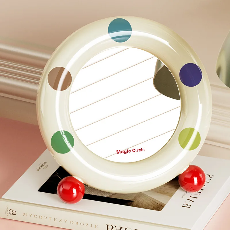 2025년형 대형 데스크탑 화장대 거울 (회전 스탠드 포함) HD 프리미엄 디자인, 밝고 스타일리쉬한 스타일