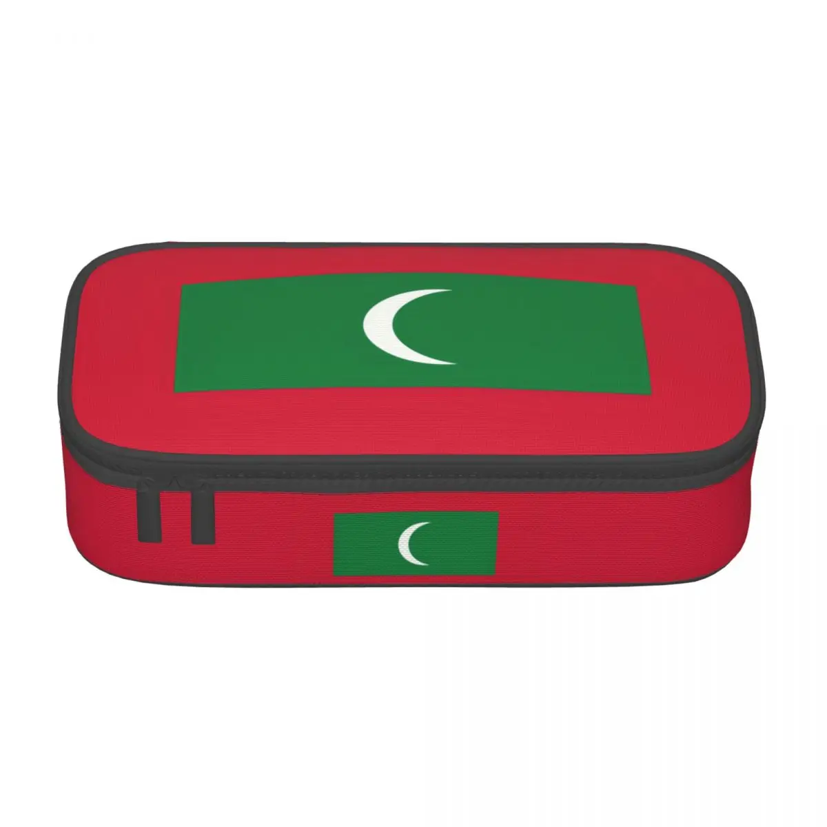 Custom Patriotic Flag Of The Maldives Korean Pencil Case Boys Gilrs Large Capacity Pencil Bag Pouch Students Stationery