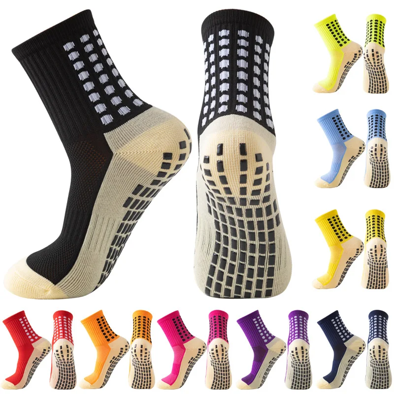 Non-slip Mid-calf Towel Bottom Socks Unisex Soccer Sports Sock Grip Non-slip Basketball Dot Glue Ventilate Cotton Soccer Socks