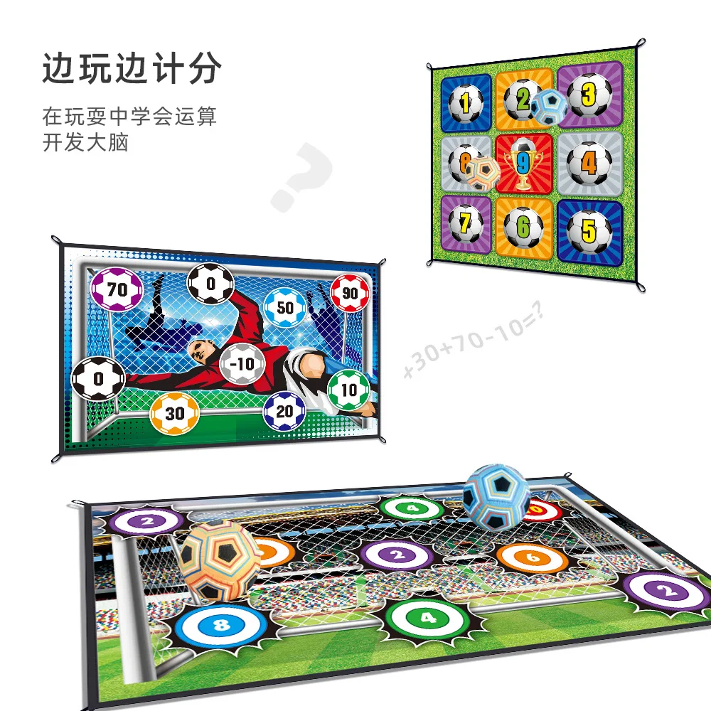 Tapete de jogo de futebol de nove grades para crianças Personalização de bola pegajosa Brinquedo de arremesso interno e externo D