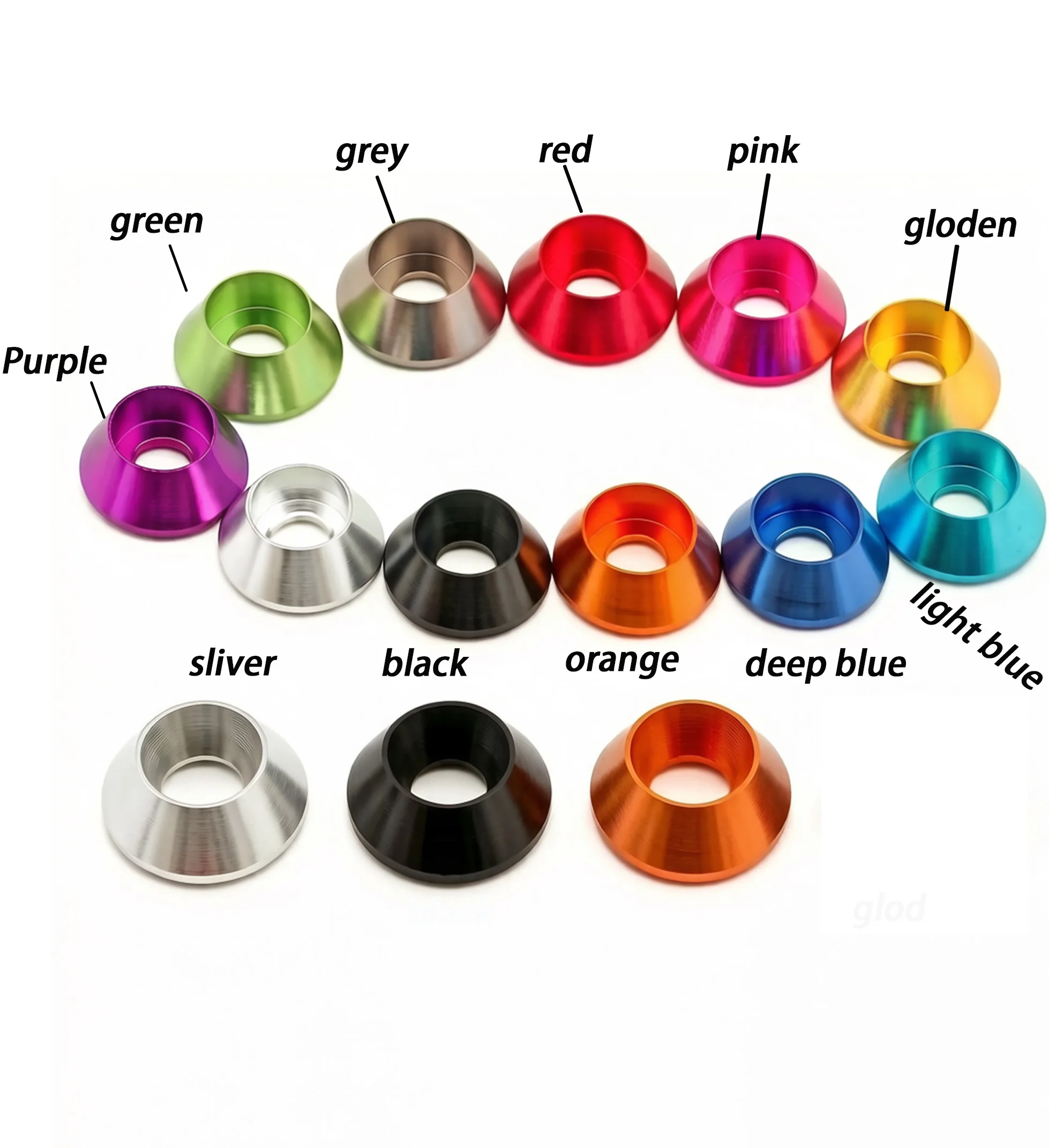 10/25/50pcs M2 M2.5 M3 M4 M5 M6 M8 Colorful Aluminum Alloy Washers  for Cup Head DIN912 Screw Bolt Spacers Gasket DIY Fastener