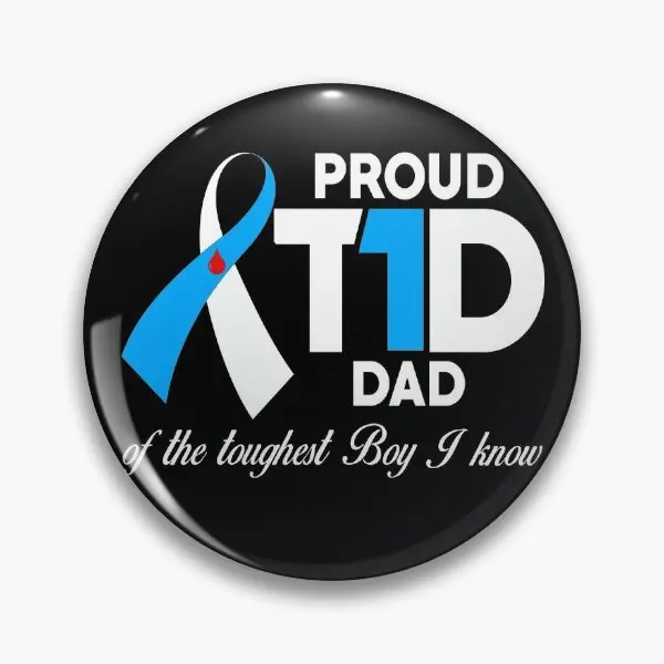 Proud T1D Dad Of Son Diabetes Awareness  Soft Button Pin Decor Brooch Jewelry Hat Cartoon Badge Clothes Gift Fashion Cute Lover