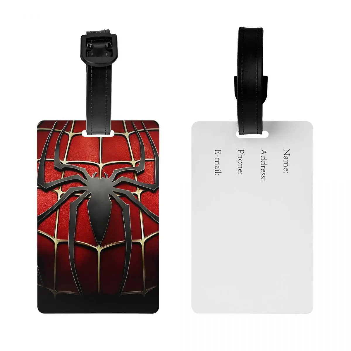 Spider-Chest Spiderman Spiderverse Superhero Tag Silicon Travel Accessories Portable Label Holder Baggage Tag Name ID Address