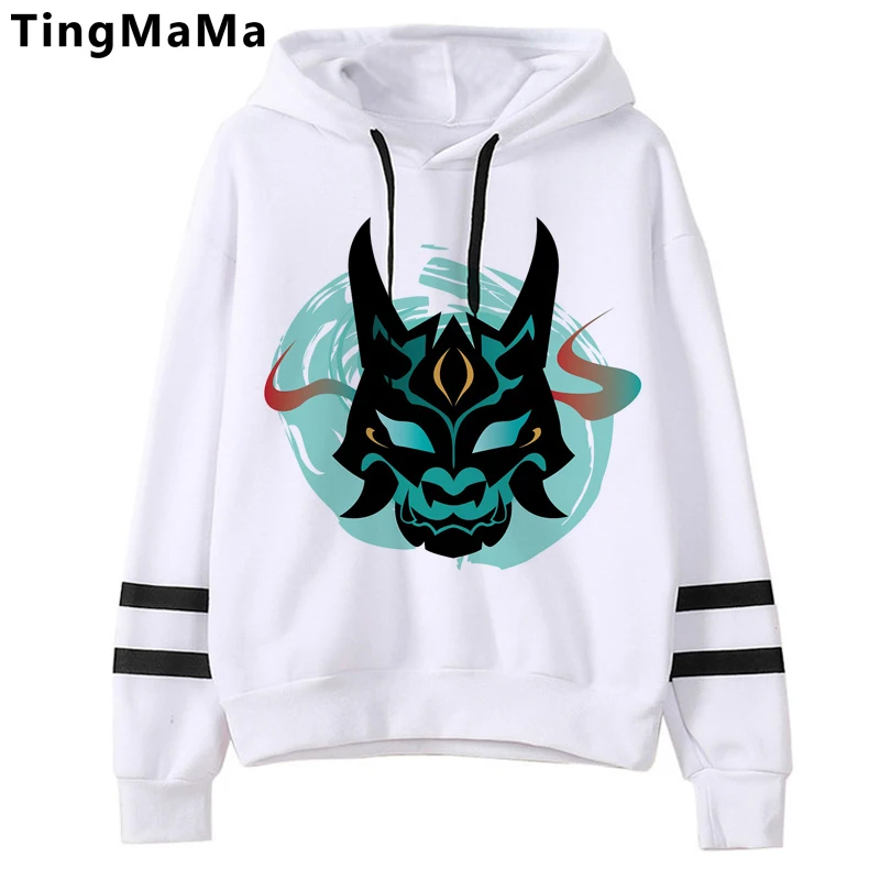 Xiao Genshin Impact Hoodies Men Kawaii Cartoon Harajuku Genshin Streetwear Hip Hop Hu Tao Graphic Hoody Unisex Sweatshirts Male