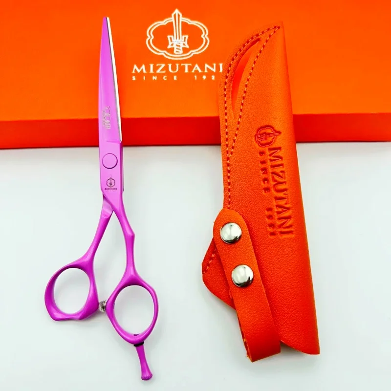 

New MIZUTANI barber scissors 6.0 inch pink scissors 440C Material is sharp and wear-resistant Professional hairdressing scissors