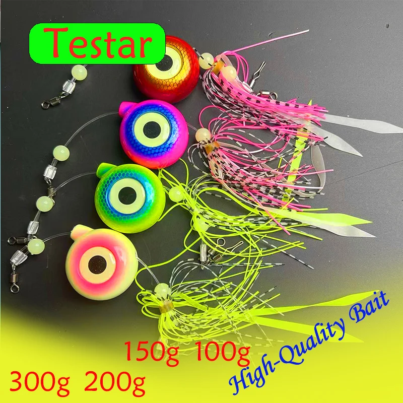 5Pcs Tenya Fishing Jig 100g 150g 200g 300g Mental Jig Head Silicone Silk Snapper Kabura Sea-bream withou Hook Fishing Lure Pesca