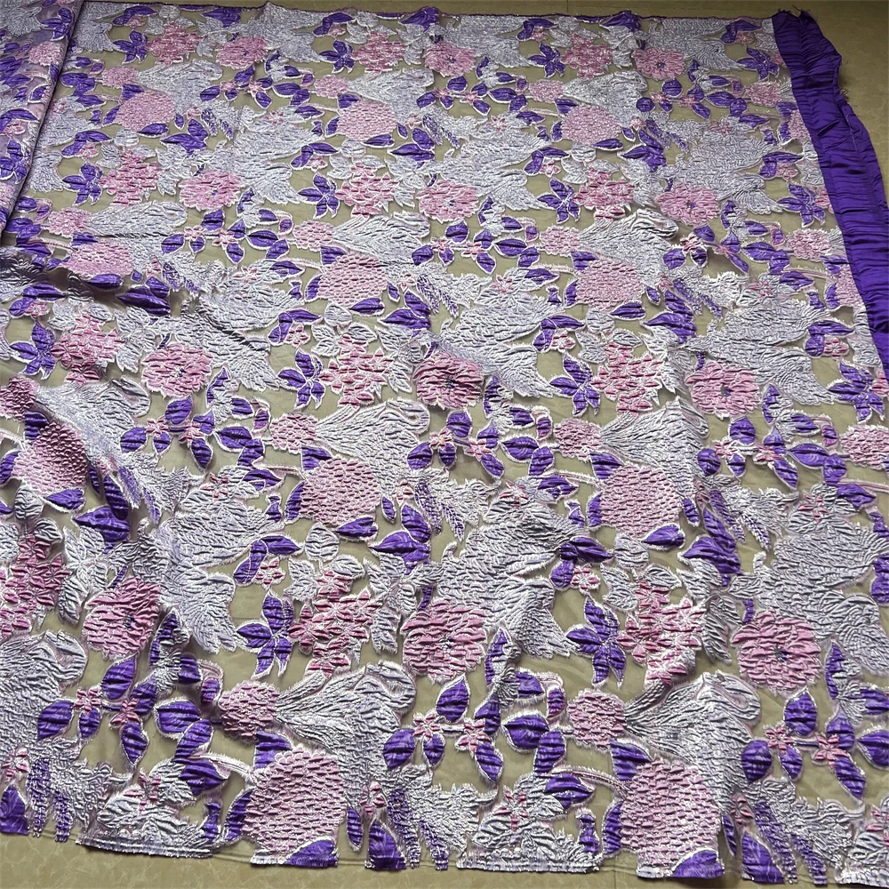 

Африканское нигерийское кружевное полотно из тюля, высококачественный хлопок для свадебных и праздничных платьев, пайетки для шитья, вышивка, 5 ярдов, XL181,2026