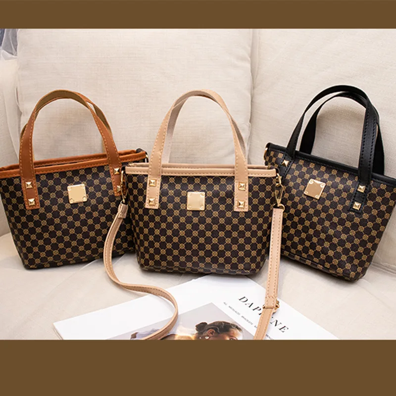 Ladies Bags fashion casual printing basket shoulder bucket bag tote bag handbag commuter bag