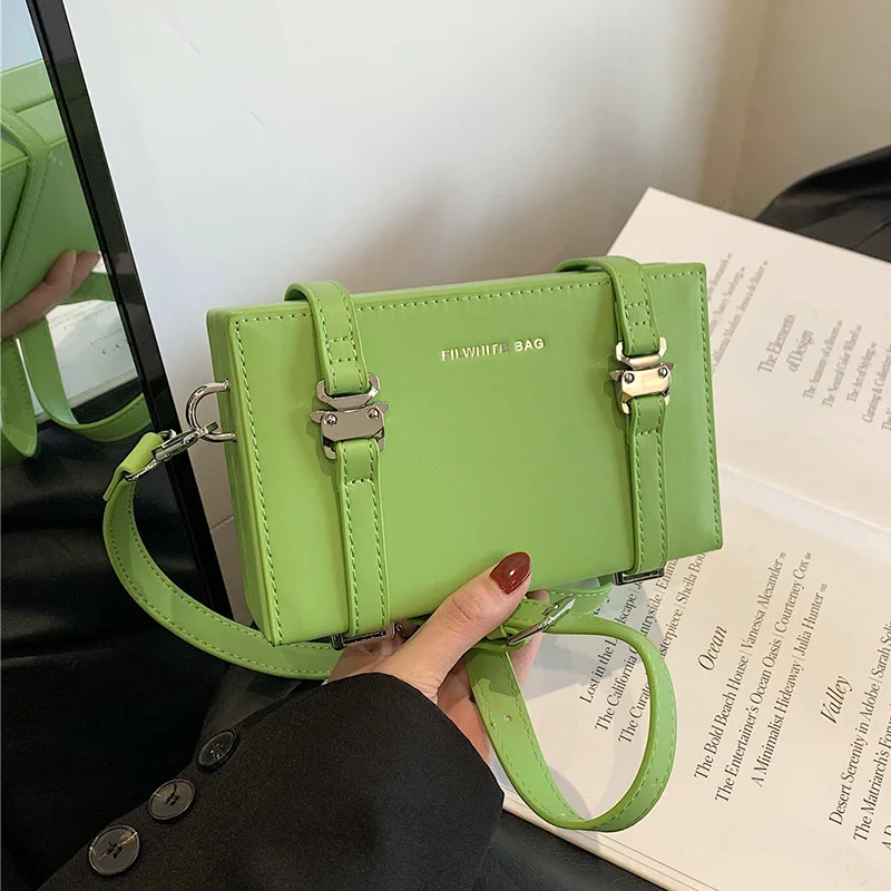 

Vintage Box Bag For Women Versatile PU Leather Crossbody Bag Trend Square Handbag Purse Candy Color Summer Phone Purse Mini Bags