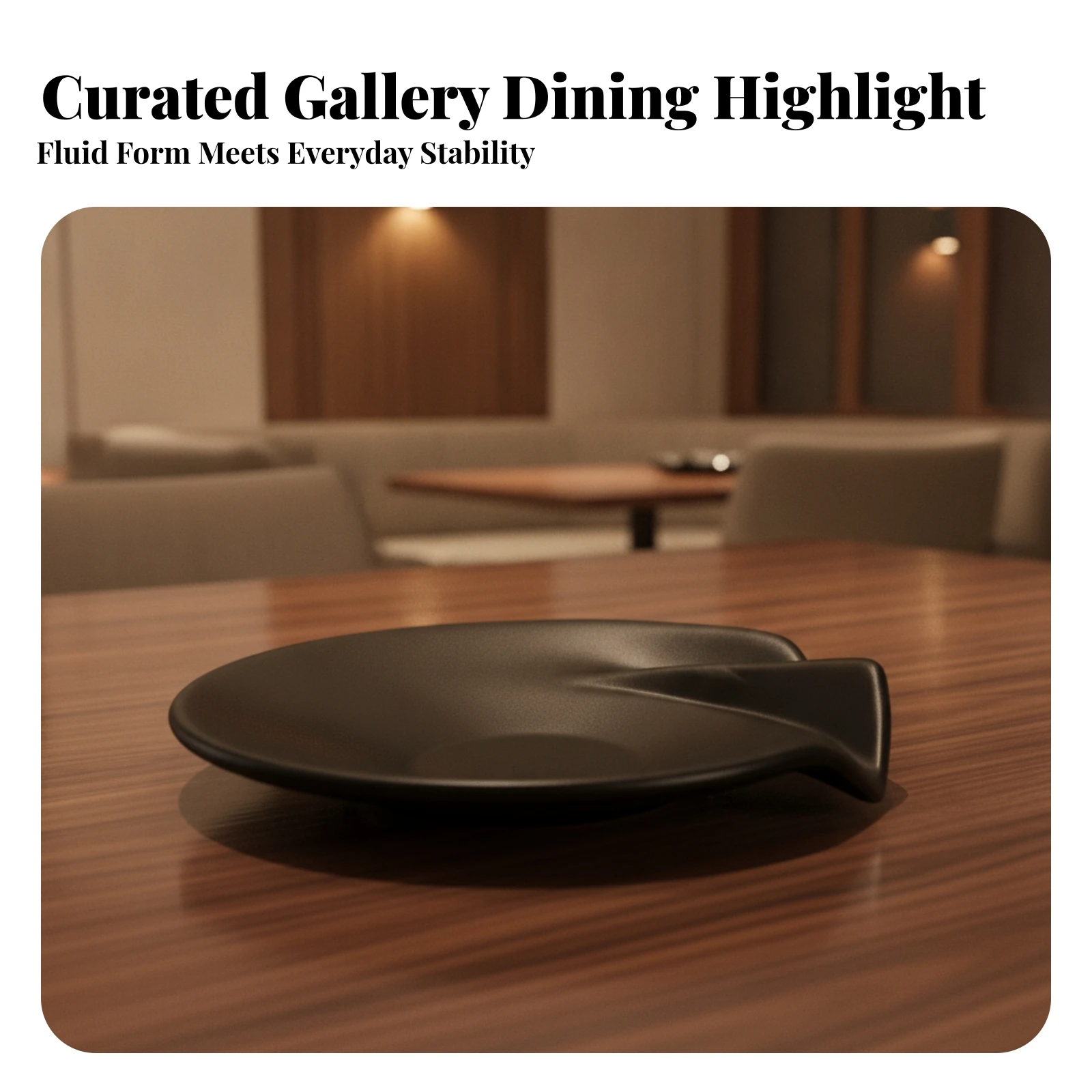 Decorative Plate Matte Black Sculptural Plate Abstract Centerpiece Dish Irregular Platter Chic for Interior Designers