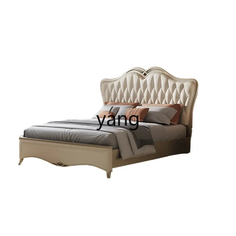 XYY Beverly pull button leather bed American light luxury master bedroom double bed 1 meter 8 wedding bed