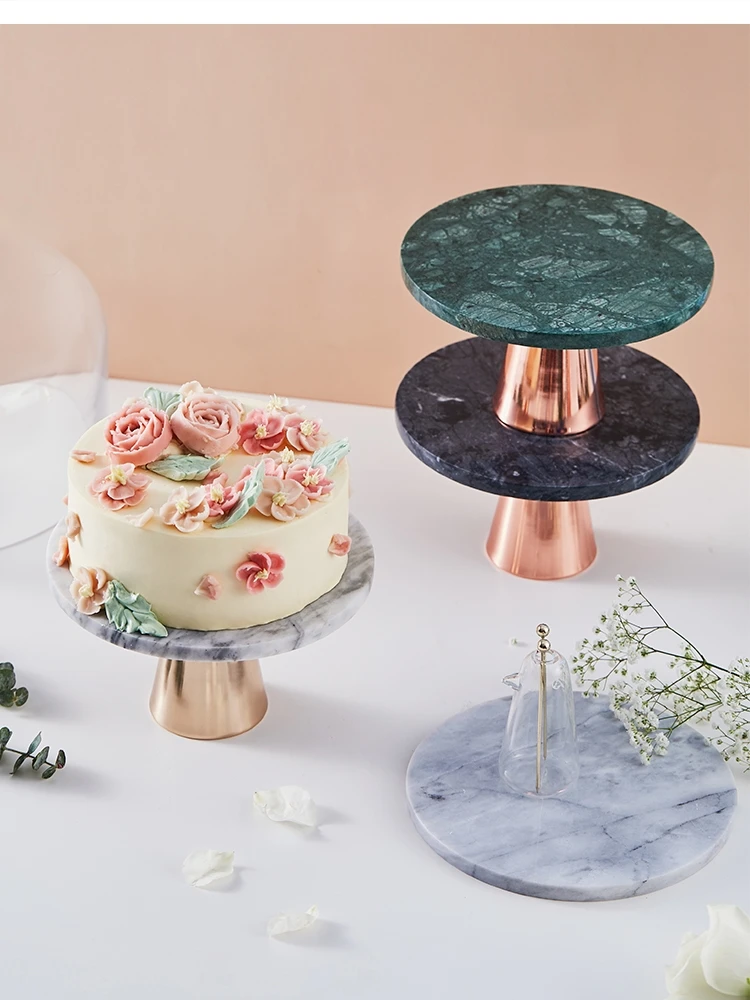 

Nordic Light Luxury Marble Cake Stand Dessert Table Set Afternoon Tea Display Tray Weed Trays Jewelry Storage