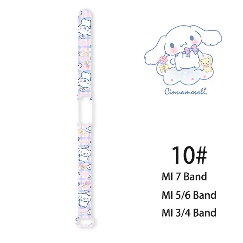 Sanrio Cinnamoroll Silicone Strap for Xiaomi Mi Band 7 6 3 5 4 Cute Anime Wristband Replacement Bracelet for Mi Band Accessories