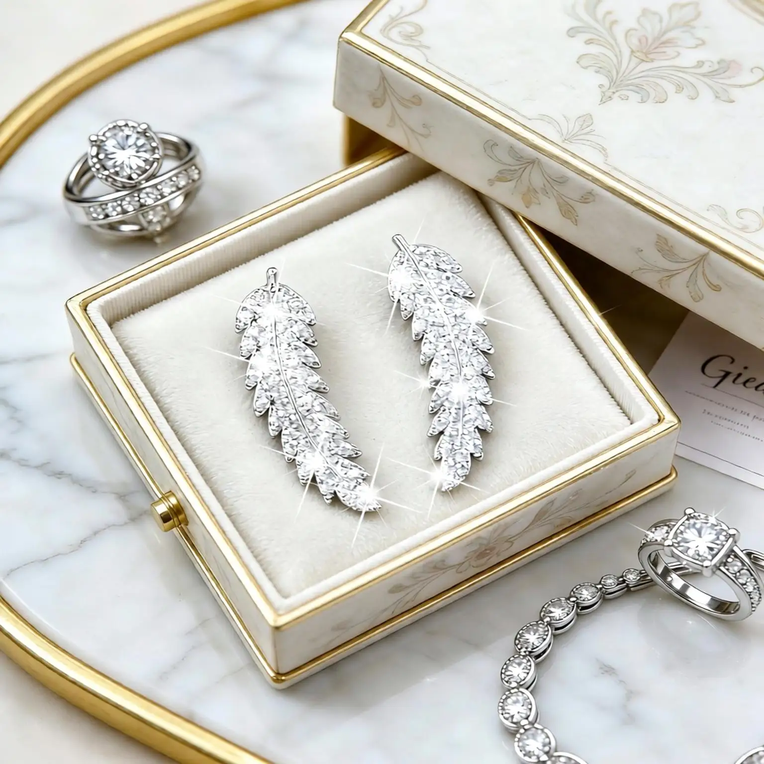 Shining 925 Stering Silver Tree Leaf Crystal Zircon Stud Earrings For Women Girls Wedding Engagement Party Fashion Jewelry Gifts