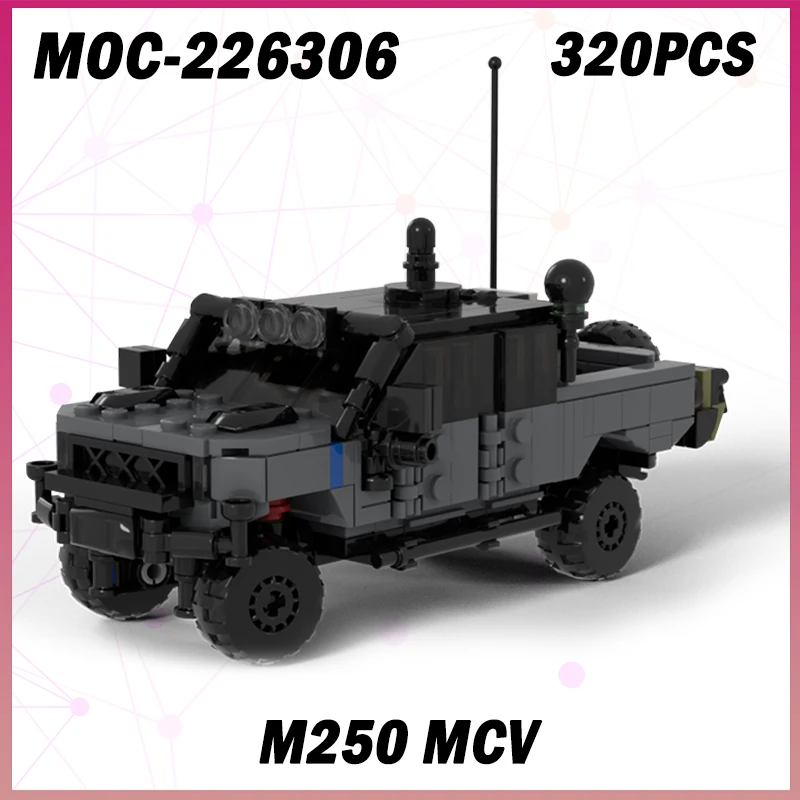

320 шт. MOC-226306 M250 MCV строительные блоки для военных коммерческих транспортных средств и креативный пикап, набор креативных рождественских подарков