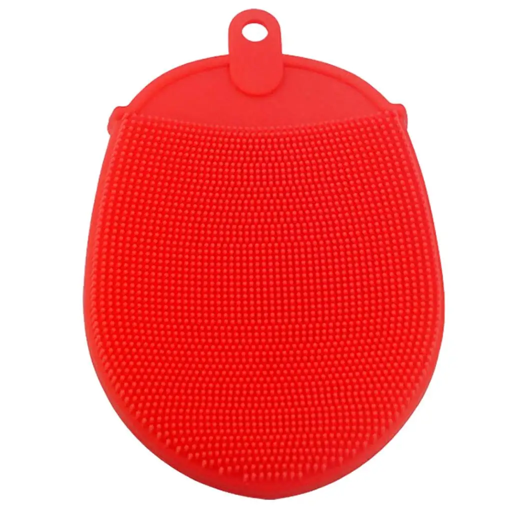 Silicone Bath Brush Body Scrubber Glove Anti Cellulite Shower Exfoliating Scrub Skin SPA Massage Sponge(A)