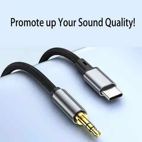 USB C - 3.5mm 나일론 편조 Aux 케이블, iPhone16 Pro Max, Galaxy S24/23/22/21, iPad Pro, Macbook용 C타입 - Aux 스테레오 케이블