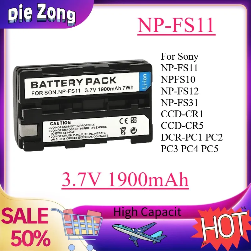 

3.7V 1900mAh For Sony NP-FS11 Digital Battery for Sony NP FS11 NPFS10 NP-FS12 NP-FS31 CCD-CR1 CCD-CR5 DCR-PC1 PC2 PC3 PC4 PC5