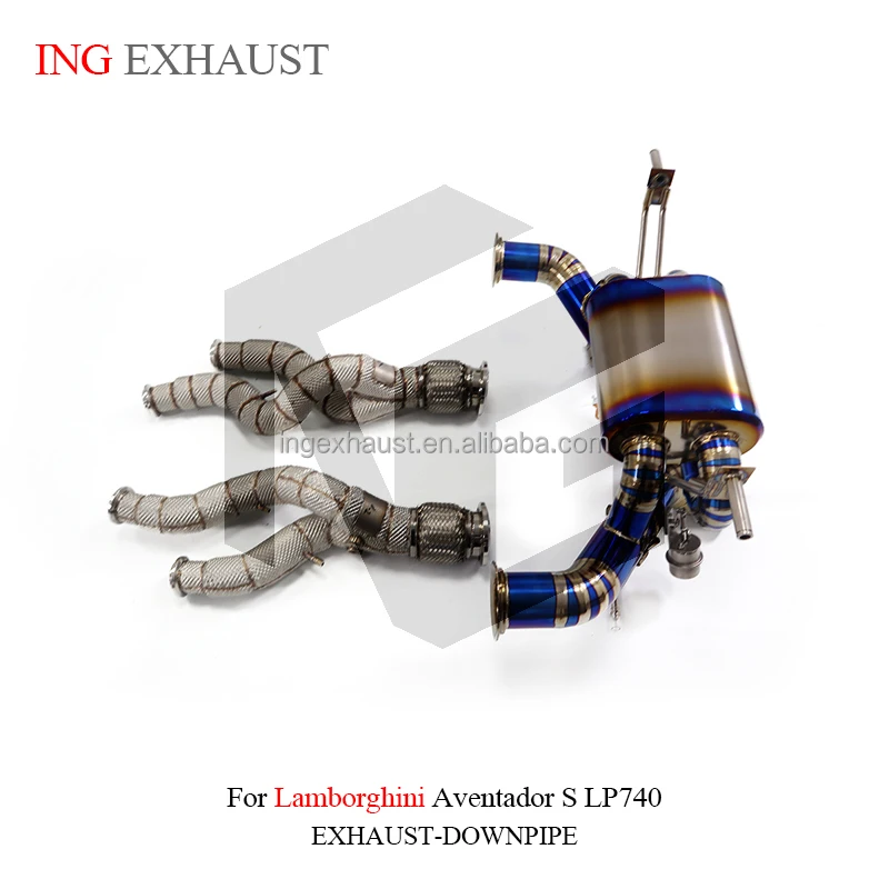 ING for Lamborghini Aventador LP740 2016 6.2L Titanium Alloy Exhaust Manifold Downpipe Is Suitable for Muffler for Cars