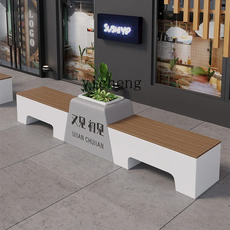 flower box card seat combination wrought iron stainless steel planting box fence partition restaurant milk tea shop seat