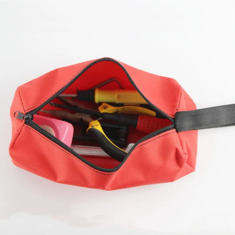 Hand Tool Bag Thick Canvas Bag for Small Tools Screwdriver Wrench Tweezers Drill Bit Organizer Bag Waterproof Zipper Pouch