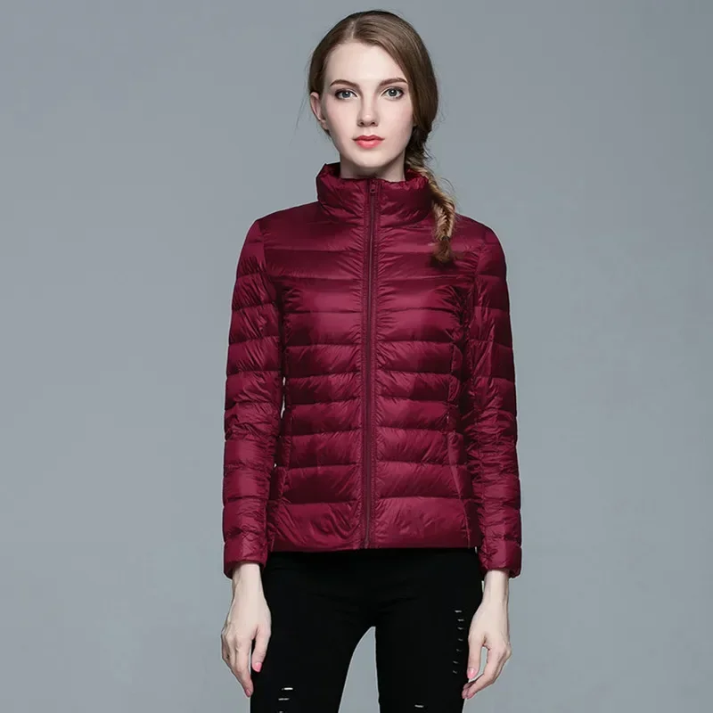 Fashion Winter Autumn Women Long Sleeve White Duck Down Jackets Casual Windproof Hooded Coats