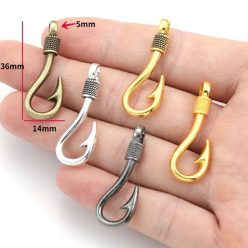 7pcs Fish Hook Charms for DIY Handmade Craft