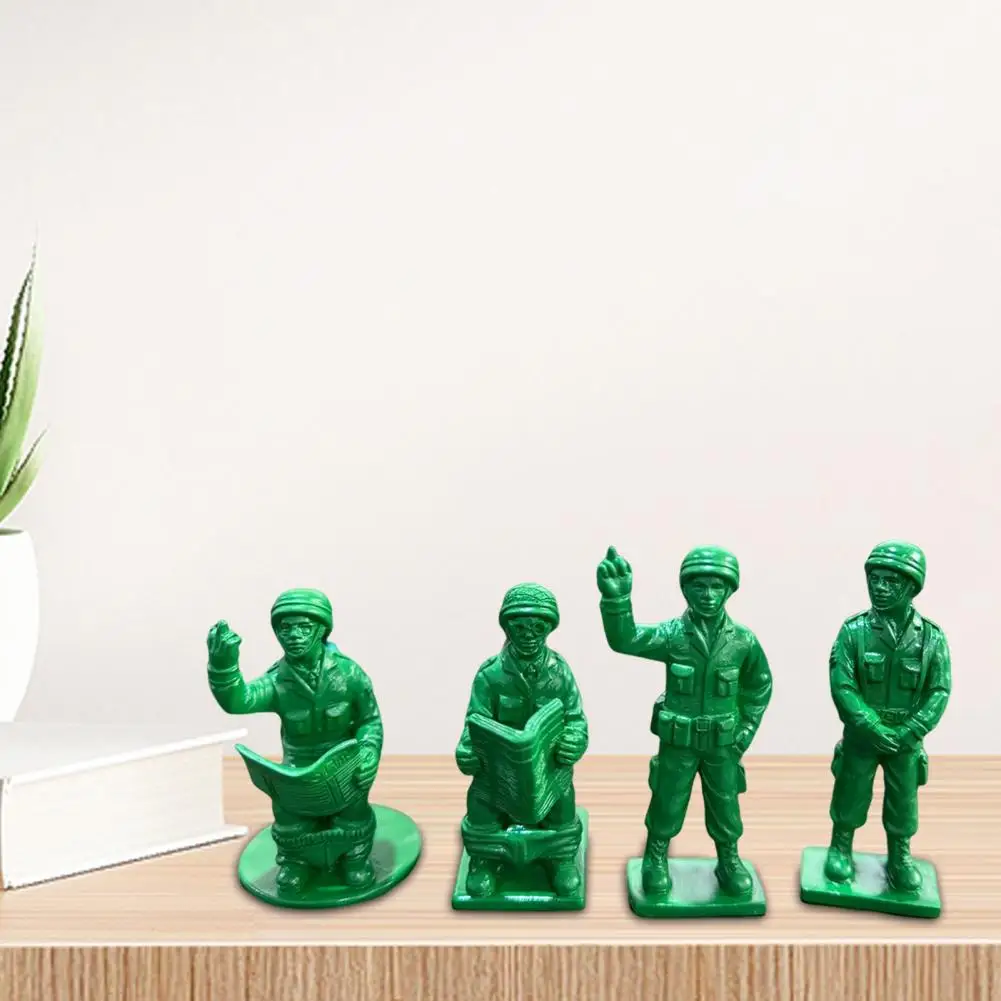 Military Statue Decor Small Soldier Sculpture Military Man Statue Figurines for Desk Decorations Themed Parties Green Soldier