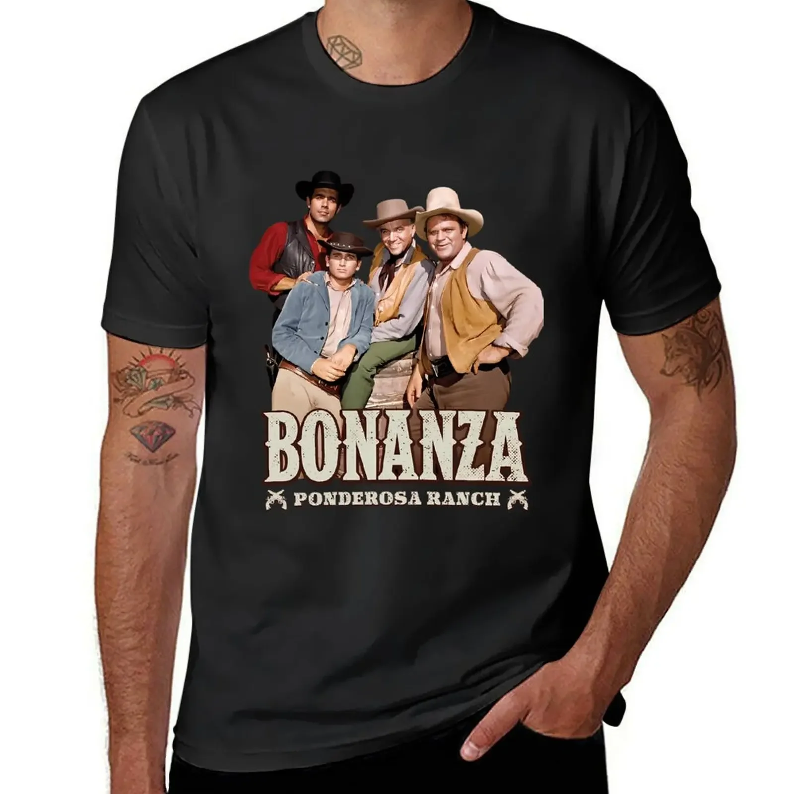 BONANZA / PONDEROSA RANCH T-Shirt cute clothes tops man t shirt anime t shirts men workout shirt