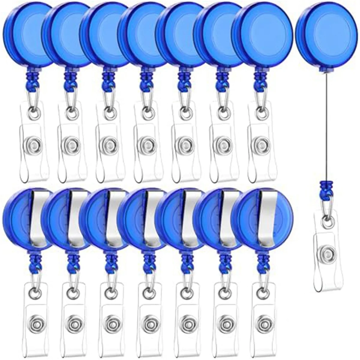 100 PCS Retractable Badge Reel Clips ID Card Holder Reel with Metal Belt Clip for Hanging Cards Key Chains,B