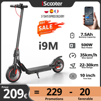 iScooter i9M Electric Scooter 500W Adult E-Scooter 36V 7.5Ah Escooter,35KM High-Speed Support APP,30km Long Range City Scooter