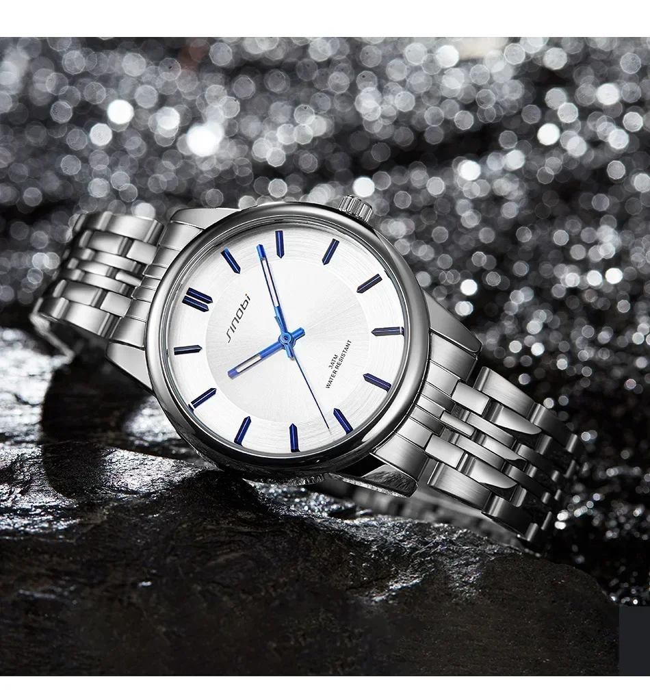 

Лидер продаж, мужские часы, мужские деловые минималистичные часы со стальным ремешком, водонепроницаемые кварцевые часы 9835