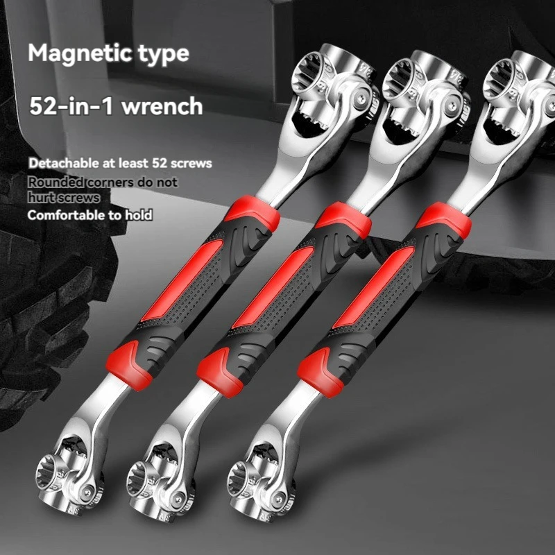 52 in 1 Hexagonal Wrench 48 in 1 Socket Ring Wrench Home Tool Spline Bolts 360 Degree 6-Point Universial Car Repair Hand Tools