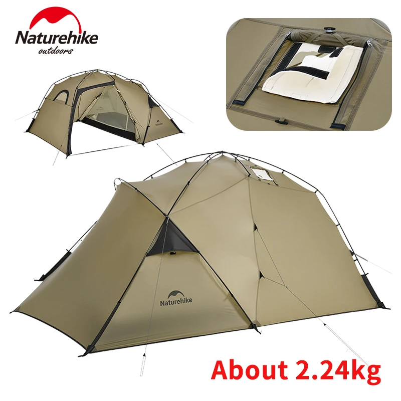 Naturehike SOLO 15D Nylon Tent Waterproof Outdoor Hiking Camping 4 Season Backpacking Travel Tent Lightweight With Chimney Hole