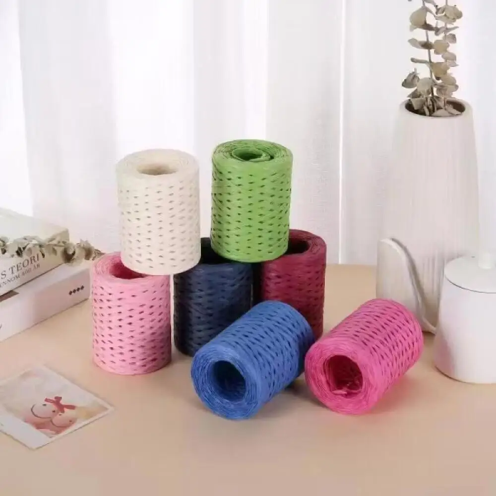 الرافية الطبيعية غزل القش للحياكة خيوط الورق الكروشيه DIY بها بنفسك اليدوية الصيف Sunhat حقيبة شاطئية Freeshipping