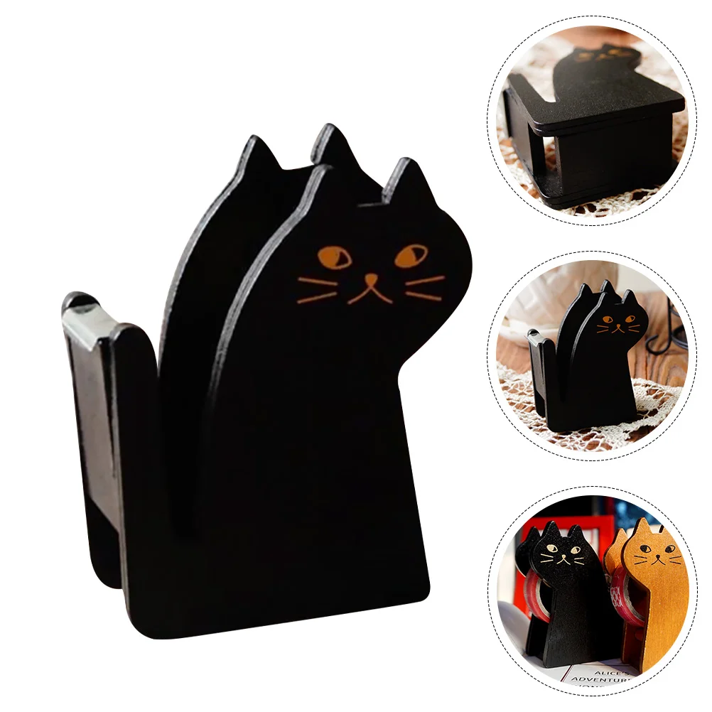 2 Pcs Cat Tape Holder Desktop Dispenser Convenient Tabletop Retro Decor Office Magnetic Shaped Cutting Machine