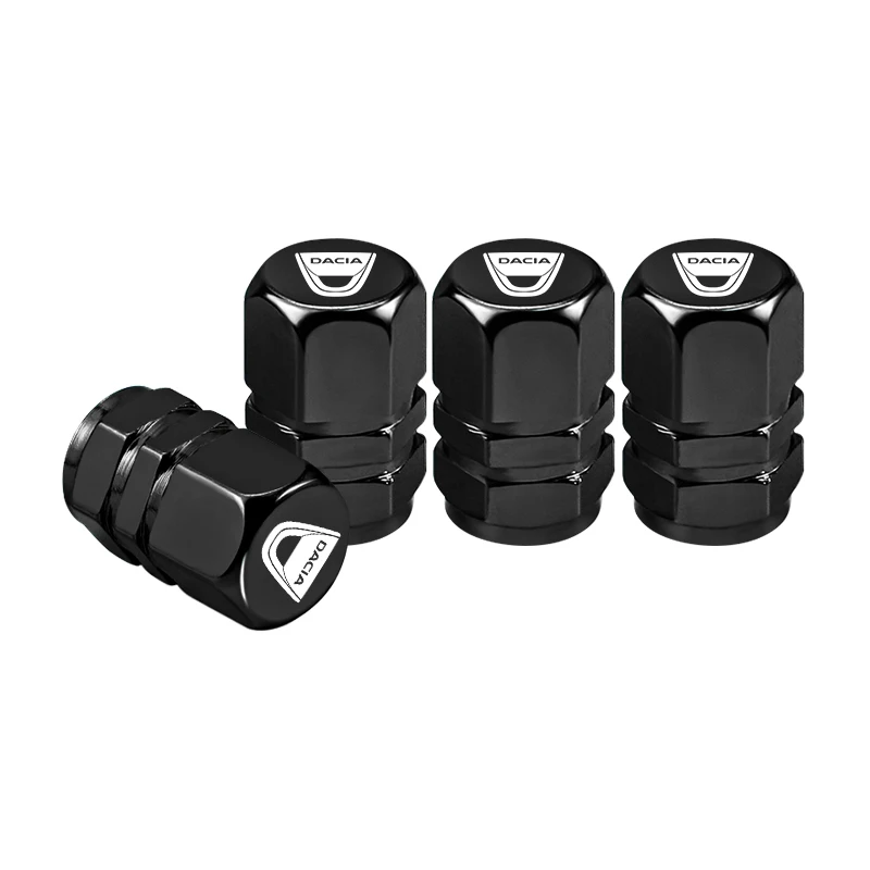 4 Stück Metall-Ventilkappen zum Einschrauben, Auto-Emblem, Staubschutz, Zubehör für Dacia Duster Logan Sandero Stepway Dokker Lodgy MCV