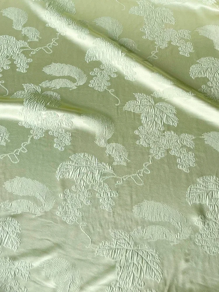 Silk Fabric Jacquard Mulberry Stretch By The Meter for Cheongsam Dresses Sewing Embossed Soft Drape Silky Cloth Summer Textile